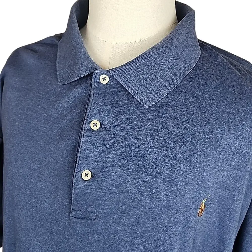 Polo Ralph Lauren Mens Big 4XB Slort Sleeve Polo Shirt Blue